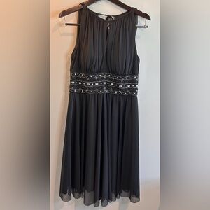 Jessica Howard Black  Dress Beaded Wst Sz 6